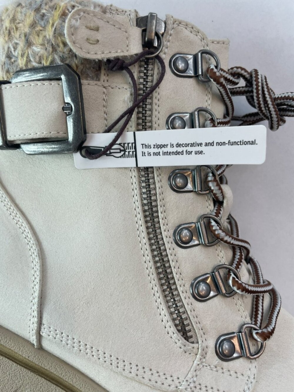 Cliffs by White Mountain Hearty Women's Combat boots White Sz 7M $65 DEFECT - Picture 5 of 12